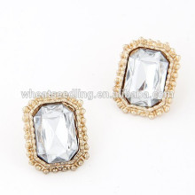 Fashion design classical square big stone earring